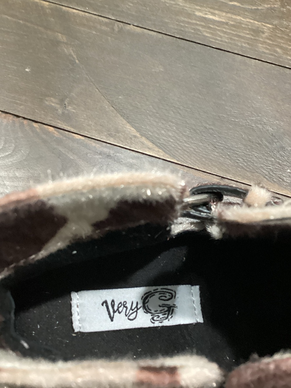 Very G Cow Print Ankle Booties in Brown & White - Picture 5 of 6